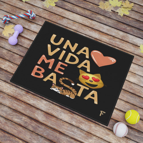 Una vida Me Basta 'Alfombra para comida de mascotas '(24x18)