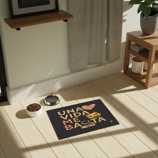 Una vida Me Basta 'Alfombra para comida de mascotas '(24x18)