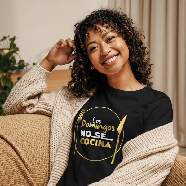 womens relaxed t shirt black front